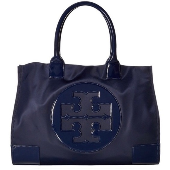Tory Burch Large Canvas Ella Navy Tote NWT - Picture 2 of 7